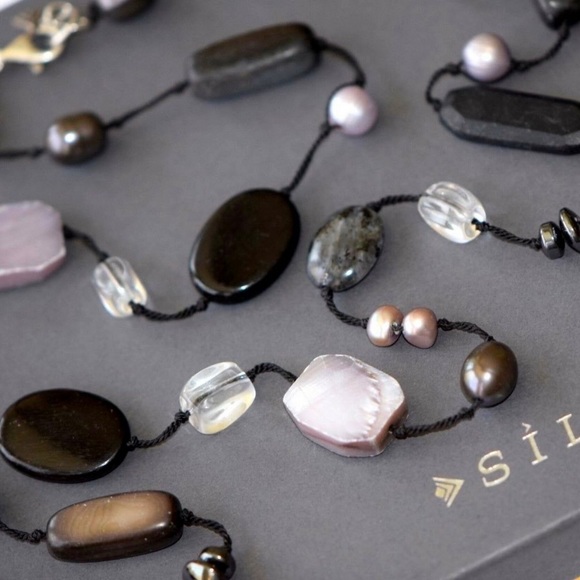 Silpada Vintage Sterling Silver, Pearls, Hematite & Chalcedony Necklace - Picture 6 of 6